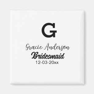 Brautjungfer Namen Monogramm einfach minimal moder Magnet