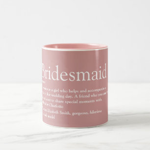 Brautjungfer Personalisierte Definition Geschenk R Zweifarbige Tasse