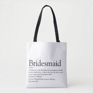 Brautjungfer Personalisierte Definition Hochzeitsg Tasche