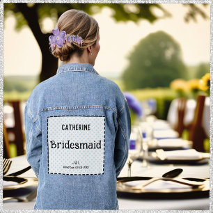 Brautjungfer Polka Dot Benutzerdefinierte Hochzeit Jeansjacke
