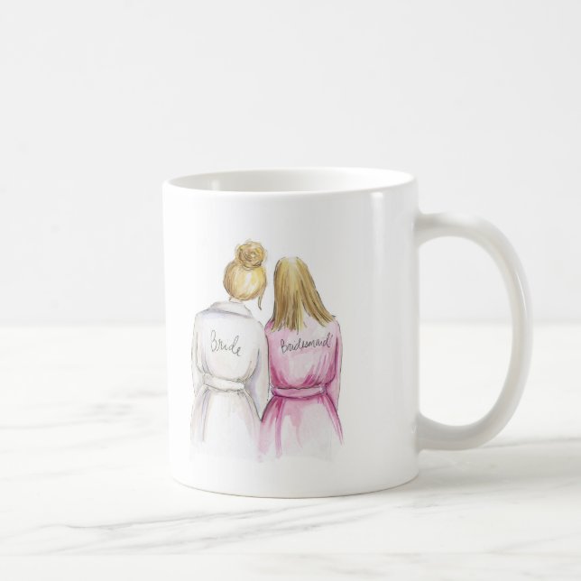 Brautjungfer? Querstations-Brötchen-Braut-langes Kaffeetasse (Rechts)