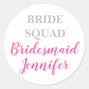 Brautjungfer Rosa Benutzername Hochzeit Junggesell Runder Aufkleber