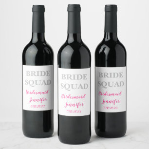 Brautjungfer Rosa Benutzername Hochzeit Junggesell Weinetikett