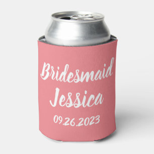 Brautjungfer Rosa Elegantes Skript Geschenke Hochz Dosenkühler