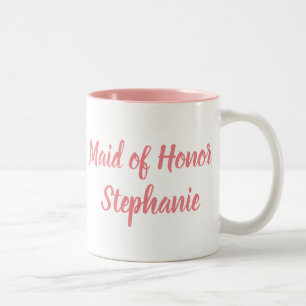 Brautjungfer Rosa Elegantes Skript Hochzeiten Zweifarbige Tasse