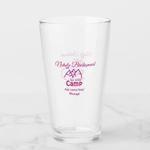 Brautjungfer rosa Lager Name Datum Jahr Junggesell Glas