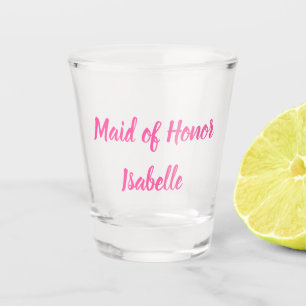 Brautjungfer rosa personalisierte Geschenke Hochze Schnapsglas