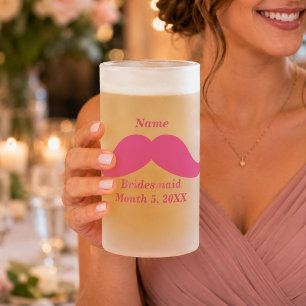 Brautjungfer Rosa Schnurrbart Mattglas-Tasse Mattglas Bierglas