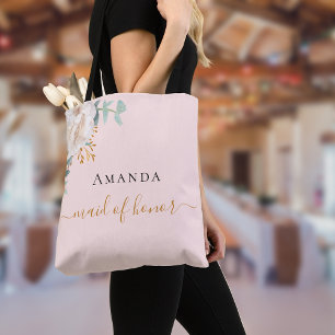 Brautjungfer rose gold floral eukalyptus grün tasche