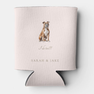 Brautjungfer-Rosé personalisierte Hunde-Hochzeitss Dosenkühler
