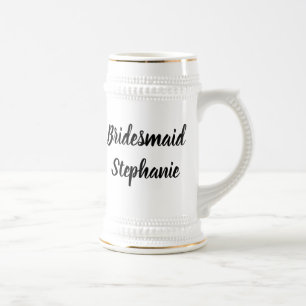 Brautjungfer Schwarz Elegantes Skript Geschenke Ho Bierglas