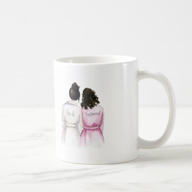 Brautjungfer? Schwarzes Brötchen-Braut-DK-Br Kaffeetasse (Rechts)