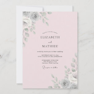 Brautjungfer Silberblatt Hochzeit Einladung