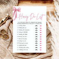 Brautjungfer-Spiel: Honey-Do-Liste mit Rosa Schlei