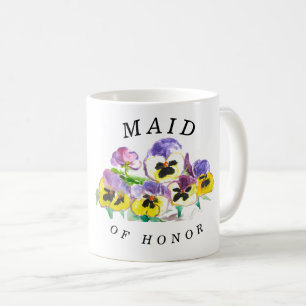 Brautjungfer Stiefmütterchen Floral Vintage Hochze Kaffeetasse