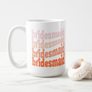 Brautjungfer süß retro orange, personalisiert kaffeetasse
