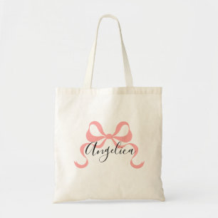 Brautjungfer-Tasche mit rosa Schleife Tragetasche