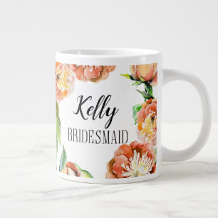 Brautjungfer-Tasse mit individuellem Blumenmuster Jumbo-Tasse