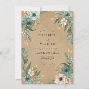 Brautjungfer Taupe Anemone Hochzeit Einladung