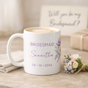Brautjungfer Vorschlag Lila Wisteria Blumen Kaffeetasse