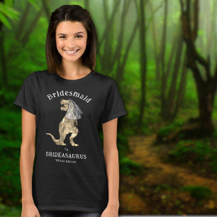 Brautjungfer zur Brideasaurus-Dinosaurier-Hochzeit T-Shirt