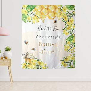 Brautjungferabschied Braut Biene gelbe Blumen Wandteppich