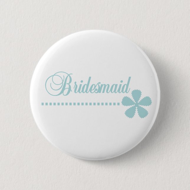 Brautjungfern-aquamarine Eleganz Button (Vorderseite)