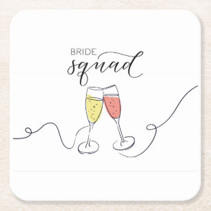 Brautjungfern Champagner Toast Papier Untersetzer
