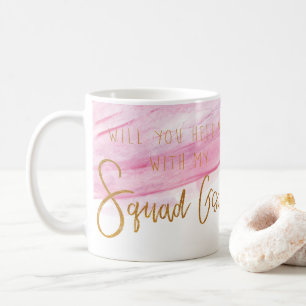 BRAUTJUNGFERN-GRUPPEN-ZIELE - WEICHES ROSA KAFFEETASSE