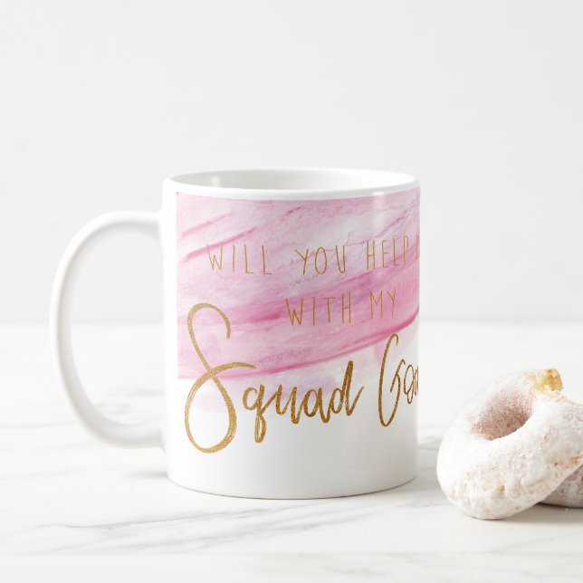 BRAUTJUNGFERN-GRUPPEN-ZIELE - WEICHES ROSA KAFFEETASSE (Mit Donut)