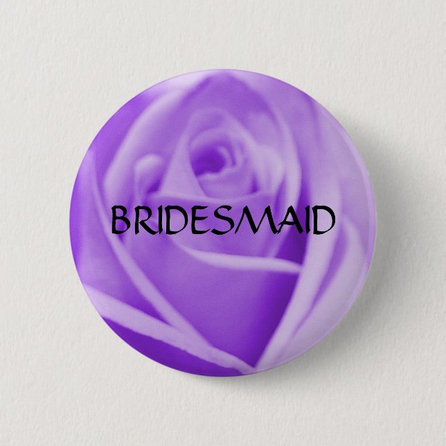 BRAUTJUNGFERN-Lavendel-Rosenknopf Button (Vorderseite)