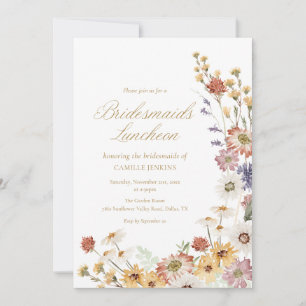 Brautjungfern-Lunch-Einladung mit Wildblumen Einladung