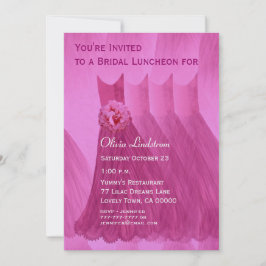 Brautjungfern-Mittagessen-oder Brunch-Rosa-Kleider Einladung