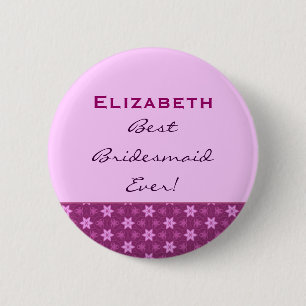 Brautjungfern-Petite Rosa hat individuellen Namen Button
