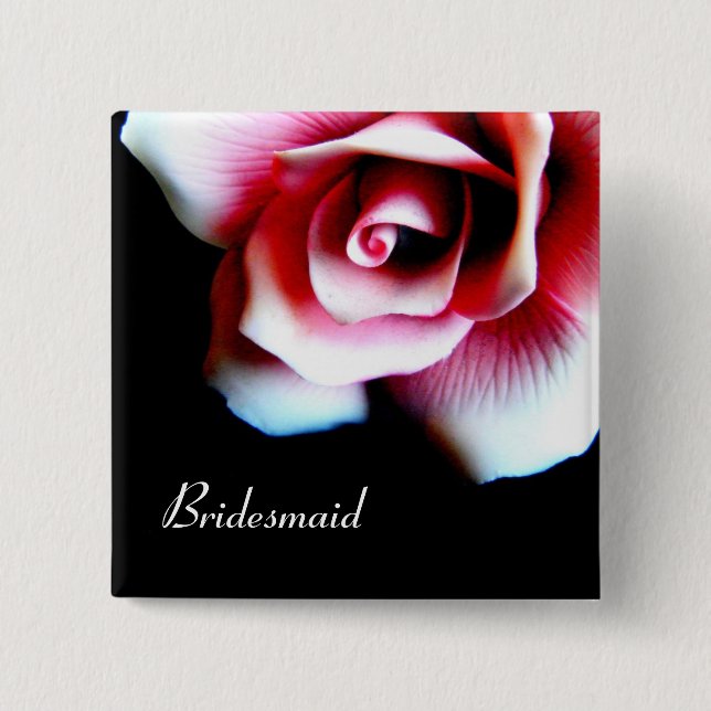 Brautjungfern-rosa Rose Identifikation. Knopf Button (Vorderseite)
