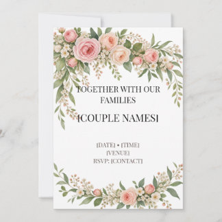 Brautjungfern-Rosen-Garten-Hochzeitseinladungsvorl Einladung