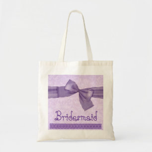 Brautjungfern-Tasche - lila strukturierter Bogen Tragetasche