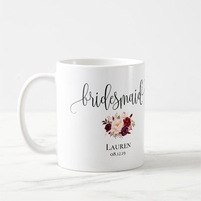 Brautjungfern-Tasse - Hochzeits-Geschenk, Kaffeetasse (Links)