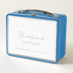 Brautjungfern-Überlebenskit Blaue Minimalistische  Metall Brotdose