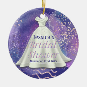Brautjungfernparty-Brautkleid Lila & Roségold Glam Keramik Ornament