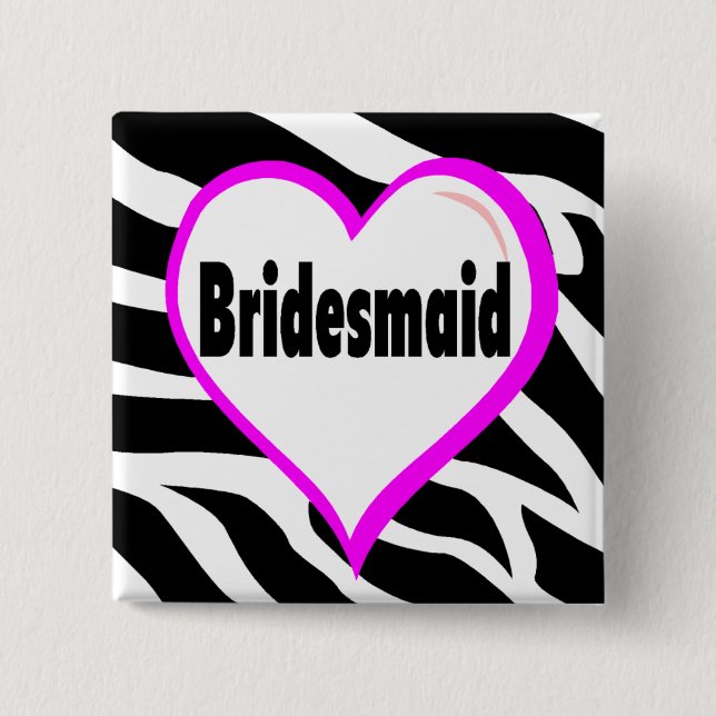 Brautjungferzebra-Streifen Button (Vorderseite)