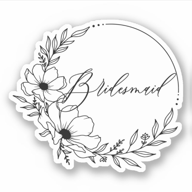 Brautjungfrau Aufkleber (Vorderseite)