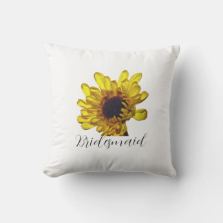 Brautjungfrau Custom Golden Yellow Floral Hochzeit Kissen