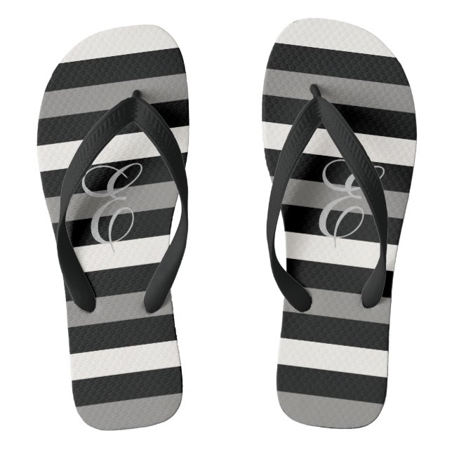 Brautjungfrau in Weiß und Schwarz Flip Flops (Fußbett)
