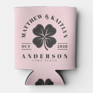Brautkamm aus Pink Whisper und Black Irish Clover Dosenkühler