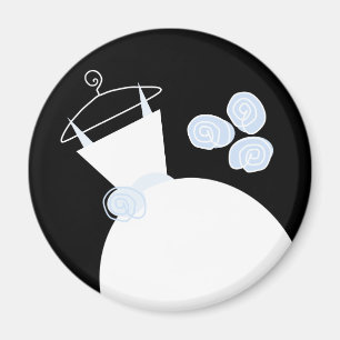 Brautkleid Blau Kühlschrankmagnet schwarz