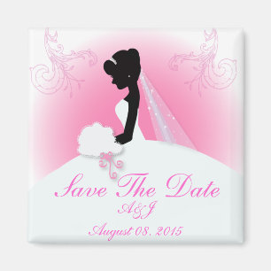 Brautkleid Braut Braut Hochzeitssilhouette Magnet