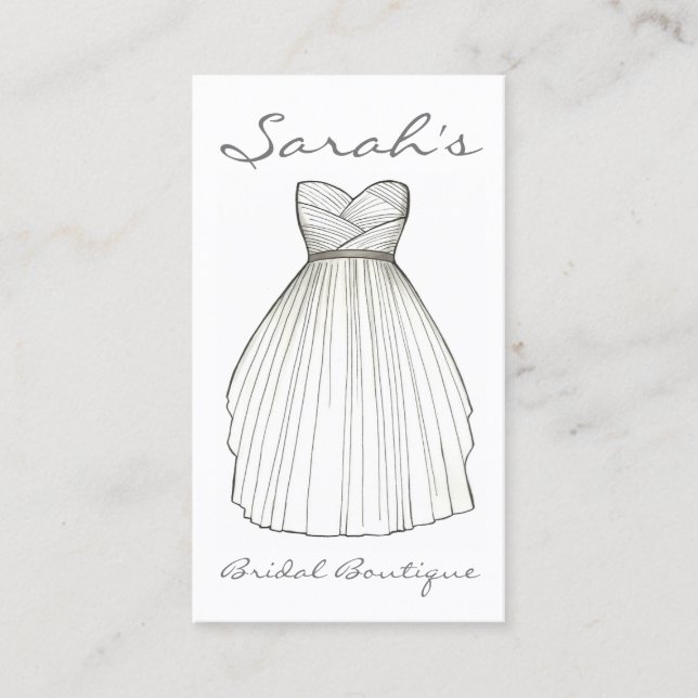Brautkleid Braut Gown Bridal Shop Boutique Visitenkarte (Vorderseite)