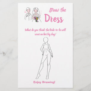 Brautkleid erraten - Junggesellinnenabschied Spiel Flyer