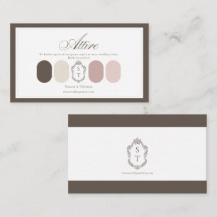 Brautkleid Farbpalette Mocha Cream Dusty Rose Begleitkarte